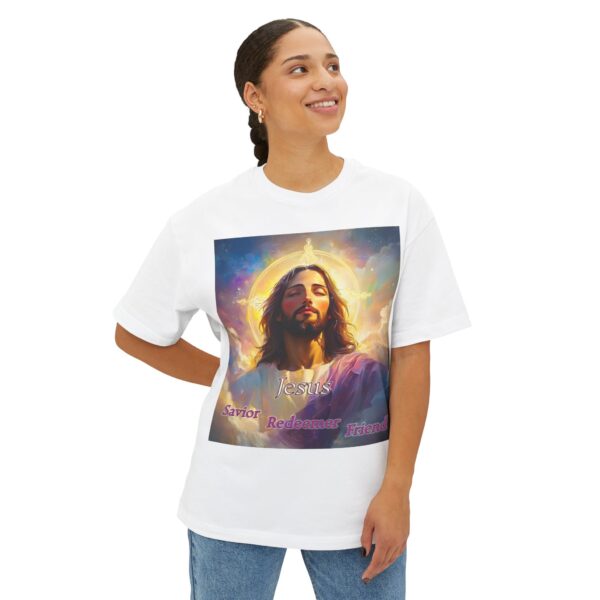 Jesus! Savior Redeemer Friend, Inspirational Christian Unisex Tee, Oversized Shirt, Boxy Top, Spiritual Tshirt, Gift for Christians - Image 7