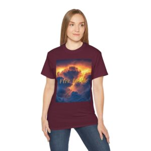Our Inspirational "Fire Inside" tropical storm Design Vintage Christian Faith Apparel Unisex Cotton T-Shirt, God is Light, Philippians 4:8