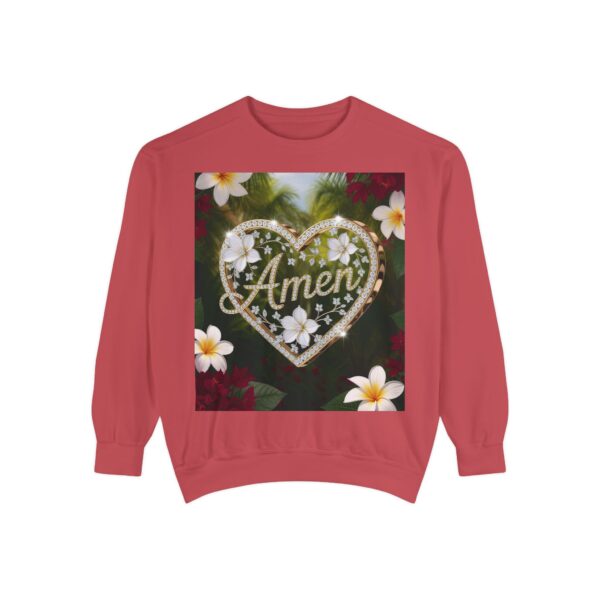 Our Unisex Inspirational Sweatshirt with our "Amen" 'Diamond Ring Heart' design! Philippians 4:8 Comfort, Jumper, Gift Faith Gospel Apparel - Image 61
