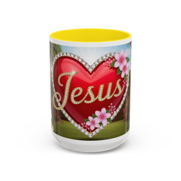Our "Jesus" Garden solid red heart design Accent Coffee Mug, Perfect for Wedding Gifts, Love Confessions, Inspirational Floral Decor - Image 61