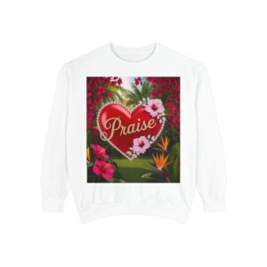 Sweatshirt Unisex Inspirational-Our "Praise" 'Solid Red Heart' design! Christian Virtues Uplifting Faith-Based Apparel Gospel Comfort