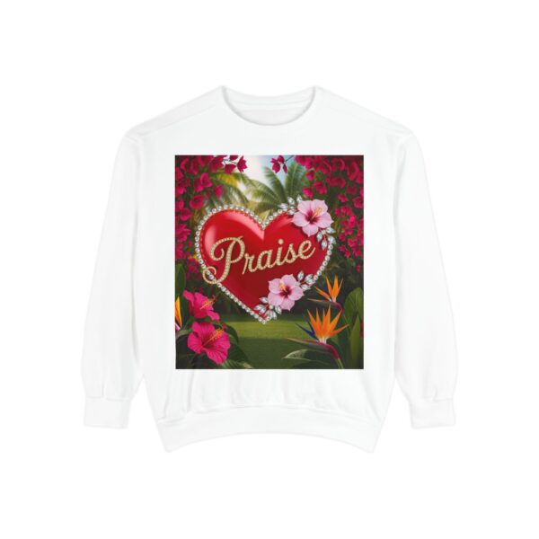 Sweatshirt Unisex Inspirational-Our "Praise" 'Solid Red Heart' design! Christian Virtues Uplifting Faith-Based Apparel Gospel Comfort