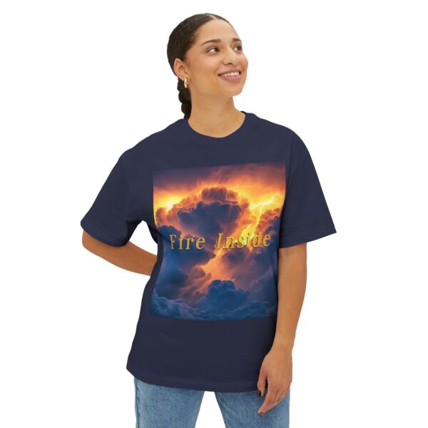 Inspirational Unisex Oversized T-Shirt for Men and Women, with our 'Storm Light' "Fire Inside" design! Beauty of Creation Tropical Storm - Image 35