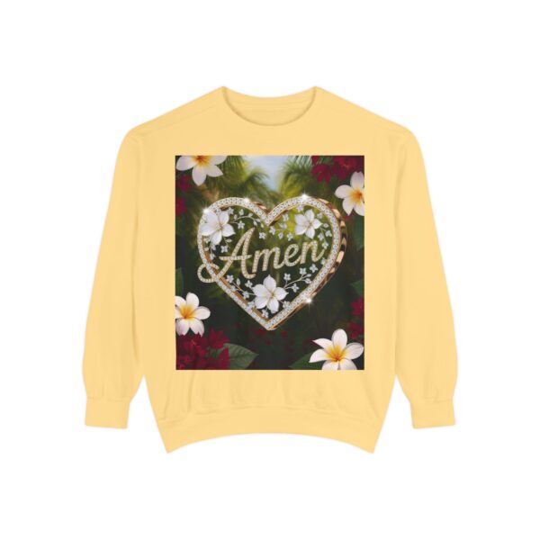 Our Unisex Inspirational Sweatshirt with our "Amen" 'Diamond Ring Heart' design! Philippians 4:8 Comfort, Jumper, Gift Faith Gospel Apparel - Image 9