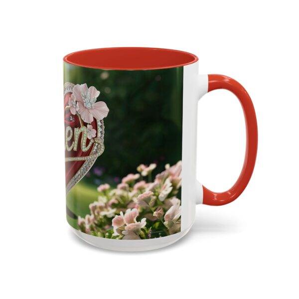 Our "Amen" Inspirational 'Elaborate Red Flowers Heart' design Accent Coffee Mug, Perfect for Wedding Gifts, Love & Faith Decor, Philippians 4:8 - Image 30