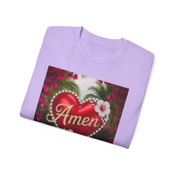 Our "Amen" Inspirational 'Solid Red Heart' Design Vintage Christian Faith Apparel Unisex Cotton T-Shirt, Thoughtful Quote, Philippians 4:8 - Image 49
