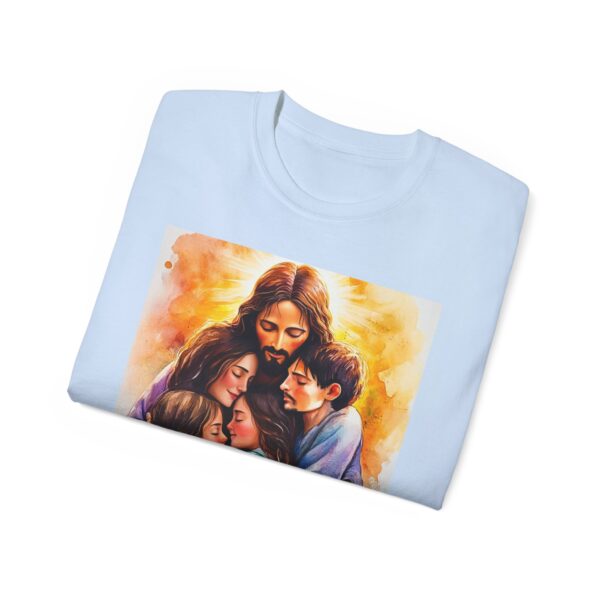 Our "God is Love" series with Jesus hugging a SMALL FAMILY Inspirational Christian Unisex Cotton T-Shirt, Faith Spiritual Apparel, Love Gift - Image 37