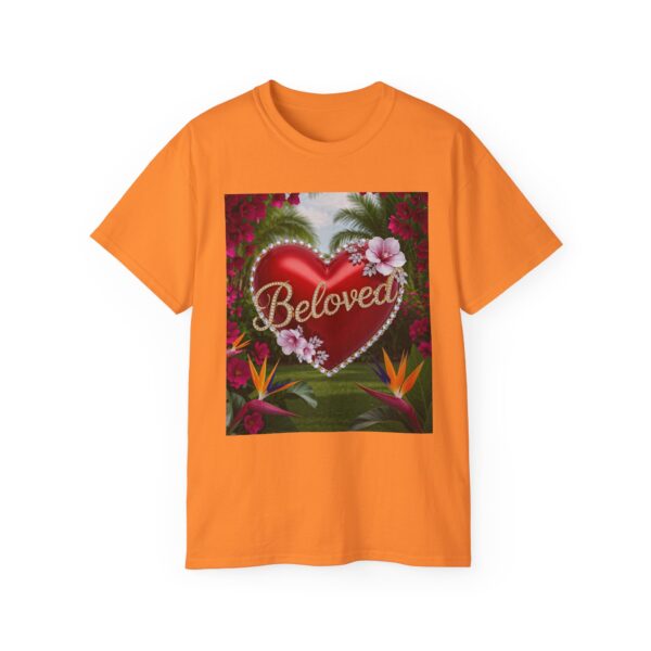 Our "Beloved" Inspirational 'Solid Red Heart' Design Vintage Christian Faith Apparel Unisex Cotton T-Shirt Thoughtful Quote, Philippians 4:8 - Image 9