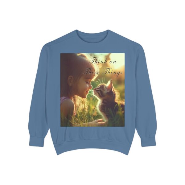 Sweatshirt Unisex Inspirational 'Kitten Kisses' "Think on these things". Christian Apparel, Faith-Based Comfort, Jumper, Gift for Believers - Image 42