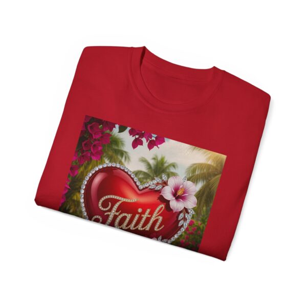 Our "Faith" Inspirational 'Solid Red Heart' Design Vintage Christian Faith Apparel Unisex Cotton T-Shirt, Thoughtful Quote, Philippians 4:8 - Image 61