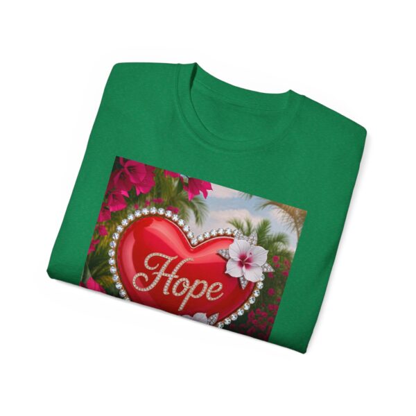 Our "HOPE" Inspirational 'Solid Red Heart' Design Vintage Christian Faith Apparel Unisex Cotton T-Shirt Thoughtful Quote, Philippians 4:8 - Image 5