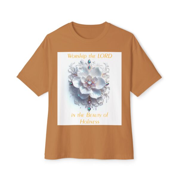 Our "Beauty of Holiness" Inspirational Christian Unisex Tee, Oversized Shirt, Boxy Top, Spiritual Tshirt, Gift for Christians - Image 17
