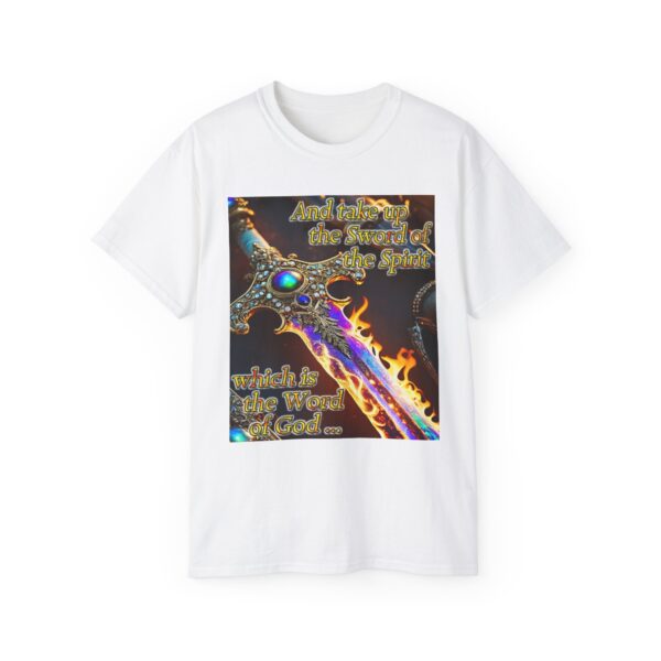 Our "Sword of the Spirit" Inspirational Bible Verse Design Unisex Cotton T-Shirt Philippians 4:8 Faith Apparel Spiritual Warfare gift - Image 5