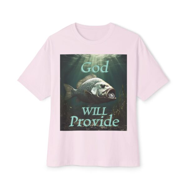 Biblical "God WILL Provide" Unisex Tee, Fish with Coin, Israel, Sea of Galilee, Inspirational, Christian Tshirt, Oversized Shirt, Boxy Top - Image 9