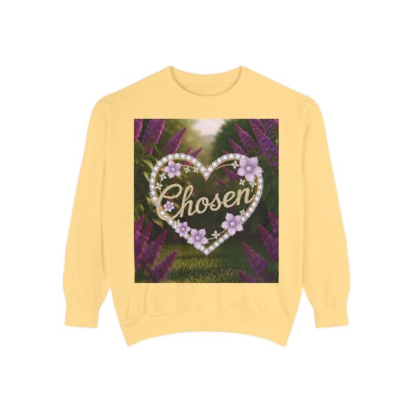 Sweatshirt Unisex Inspirational "Chosen" 'Diamond Ring Heart' Christian Apparel, Faith-Based Comfort, Jumper, Gift for Believers - Image 9