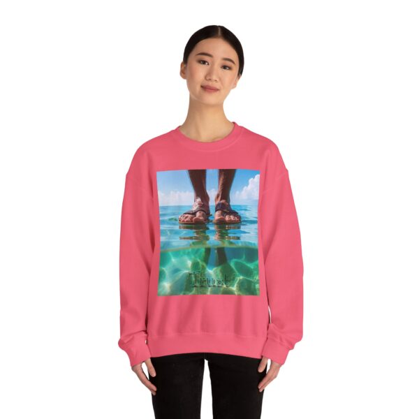 Crewneck Sweatshirt with our "Trust" 'Walk on water' Inspirational Design. Vintage Christian Apparel, Gospel Sweatshirt, Faith Fashion Sweatshirt, Unisex Heavy - Image 22