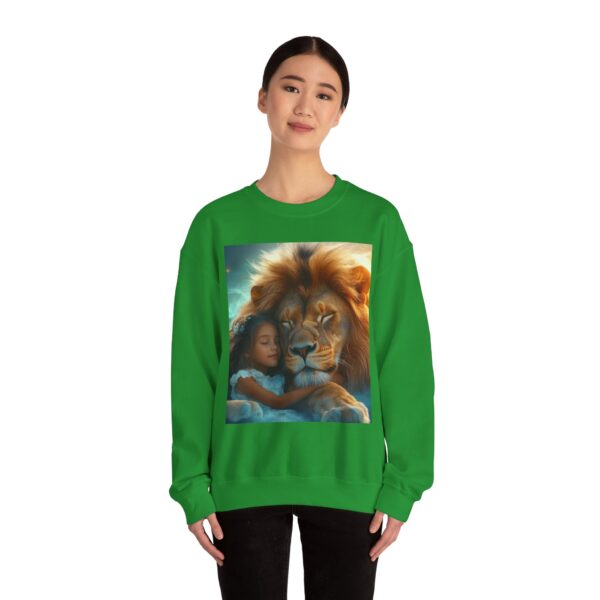 Crewneck Lightweight Sweatshirt with our Inspirational "Lucy and Lion" design. Vintage Christian Faith Apparel Gospel Fashion Biblical Fantasy, Unisex - Image 14