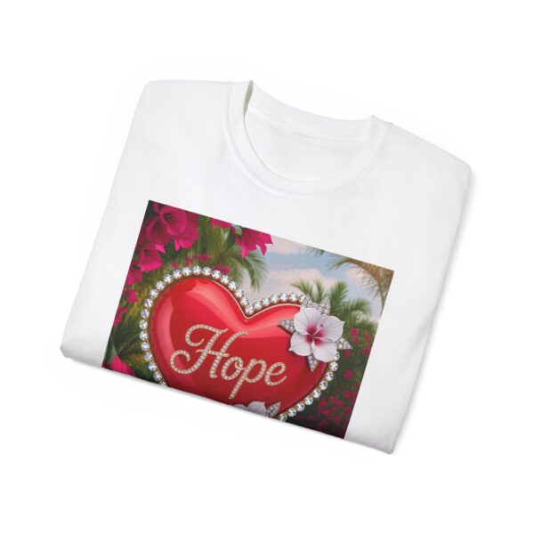 Our "HOPE" Inspirational 'Solid Red Heart' Design Vintage Christian Faith Apparel Unisex Cotton T-Shirt Thoughtful Quote, Philippians 4:8 - Image 9