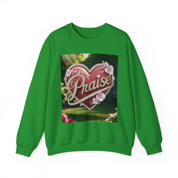 Crewneck Sweatshirt-with our "Praise" 'Solid Red heart' design. Vintage Inspired Faith Apparel, Gospel Fashion Unisex Heavy - Image 14