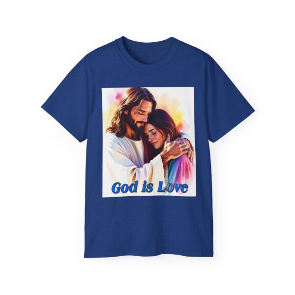 Our "God is Love" series with Jesus hugging a YOUNG LADY, Inspirational Christian Unisex Cotton T-Shirt, Faith Spiritual Apparel, Love Gift - Image 38