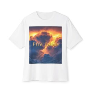 Inspirational Unisex Oversized T-Shirt for Men and Women, with our 'Storm Light' "Fire Inside" design! Beauty of Creation Tropical Storm