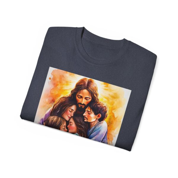 Our "God is Love" series with Jesus hugging a SMALL FAMILY Inspirational Christian Unisex Cotton T-Shirt, Faith Spiritual Apparel, Love Gift - Image 45