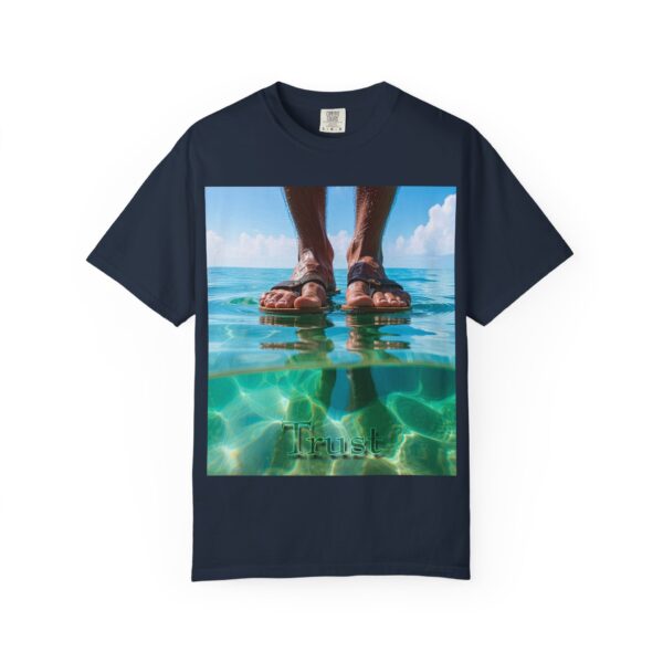 Garment-Dyed Unisex T-Shirt, Walk on Water "Trust" Graphic Design Tee, Summer Casual Wear, Beach Day Outfit, Ocean Lover Gift, Relaxed Style - Image 41