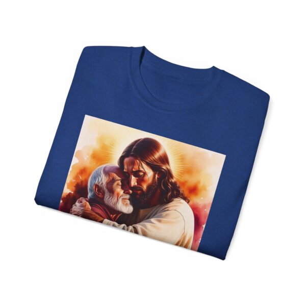 Our "God is Love" series with Jesus hugging PAPA! Inspirational Christian Unisex Cotton T-Shirt, Faith Spiritual Apparel, Love Gift - Image 41
