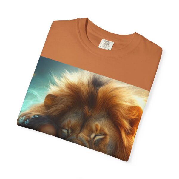 Garment-Dyed Unisex T-Shirt, "Lucy and Lion" Graphic Design Tee, Summer Casual Wear, Relaxed Style - Image 15