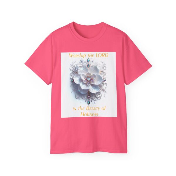 Our inspirational "Worship the Lord in the Beauty of Holiness" Christian Unisex Cotton T-Shirt, Faith Apparel, Love Gift, Gospel Fashion - Image 53