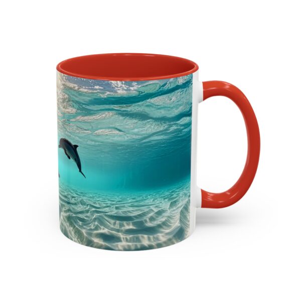 Our "Dolphins at Rest" design Accent Coffee Mug, Perfect for Wedding Gifts, Inspirational Decor, Beauty of God's Creation, Tea Cup, Ceramic - Image 14