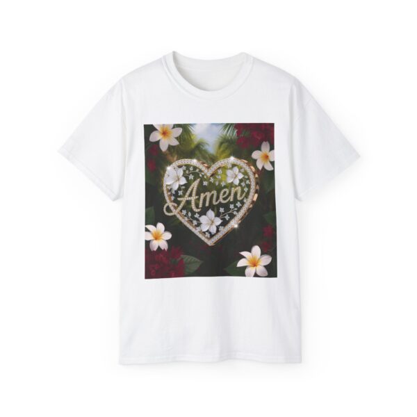 Our "Amen" Inspirational 'Diamond Ring Heart' Design Vintage Christian Faith Apparel Unisex Cotton T-Shirt Thoughtful Quote, Philippians 4:8 - Image 6