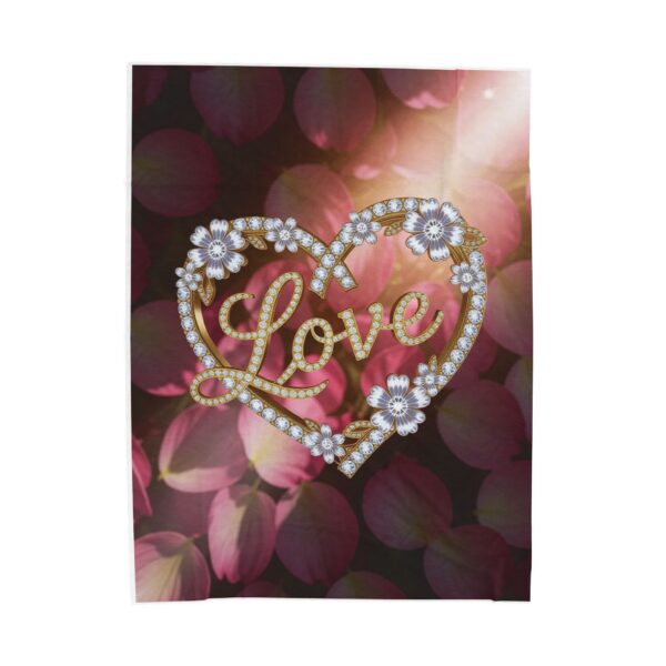 Our Beautiful "LOVE" Inspirational 'Petals' Velveteen Plush Blanket - A Cozy Gift for Anniversary, Wedding, Home Decor. Throw, Bedding - Image 2
