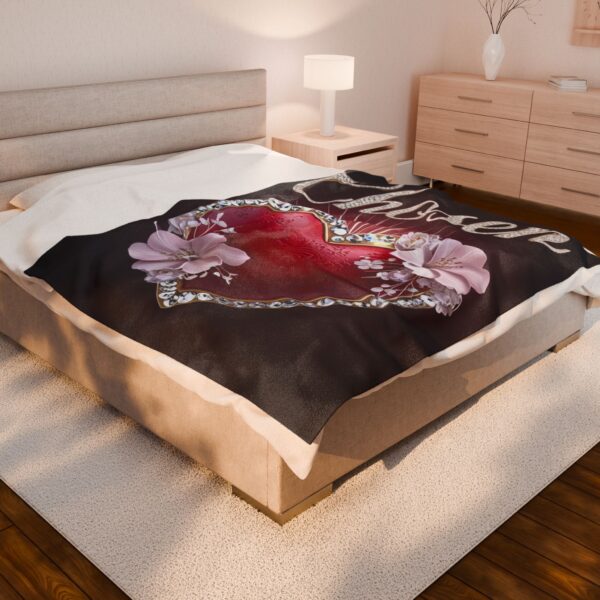 Beautiful "CHOSEN" Inspirational Velveteen Plush Blanket - A Cozy Gift for Anniversary, Wedding, Home Decor. Throw, Bedding, Inspirational - Image 4