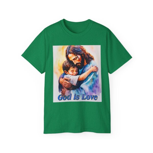 Our "God is Love" series with Jesus hugging a LITTLE BOY Inspirational Christian Unisex Cotton T-Shirt, Faith Spiritual Apparel, Love Gift - Image 29