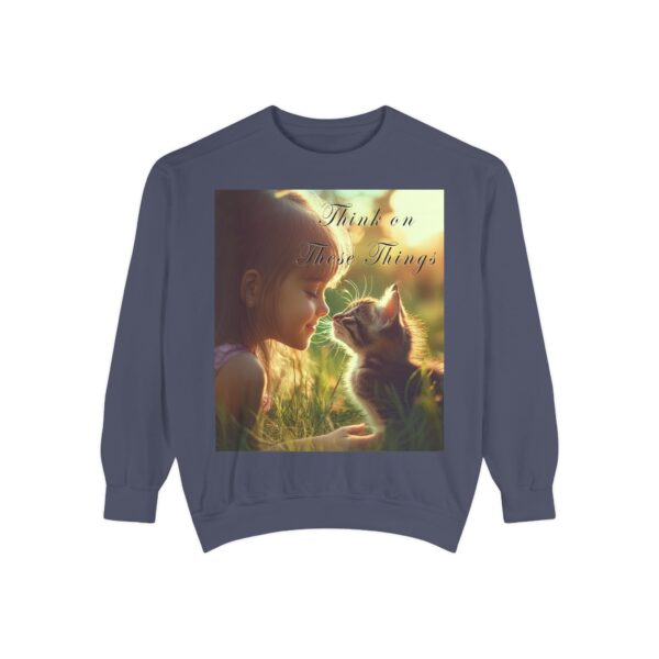 Sweatshirt Unisex Inspirational 'Kitten Kisses' "Think on these things". Christian Apparel, Faith-Based Comfort, Jumper, Gift for Believers - Image 46