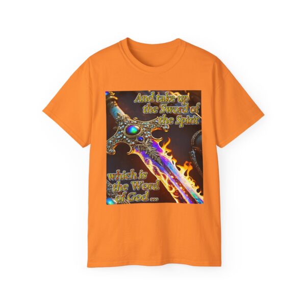 Our "Sword of the Spirit" Inspirational Bible Verse Design Unisex Cotton T-Shirt Philippians 4:8 Faith Apparel Spiritual Warfare gift