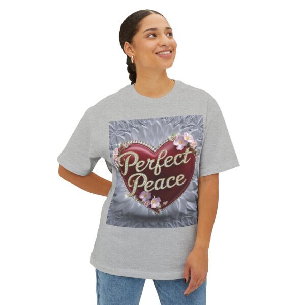 Our "PERFECT PEACE" Biblical Unisex Tee Inspirational Christian Tshirt for Men and Women, Oversized Shirt, Boxy Top, Unisex Tee Shirt, - Image 3