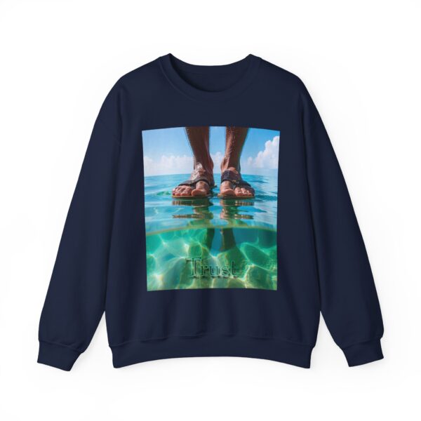 Crewneck Sweatshirt with our "Trust" 'Walk on water' Inspirational Design. Vintage Christian Apparel, Gospel Sweatshirt, Faith Fashion Sweatshirt, Unisex Heavy - Image 17