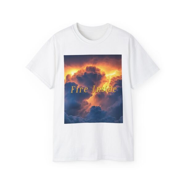 Our Inspirational "Fire Inside" tropical storm Design Vintage Christian Faith Apparel Unisex Cotton T-Shirt, God is Light, Philippians 4:8 - Image 6