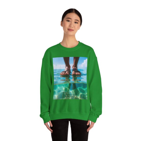 Crewneck Sweatshirt with our "Trust" 'Walk on water' Inspirational Design. Vintage Christian Apparel, Gospel Sweatshirt, Faith Fashion Sweatshirt, Unisex Heavy - Image 16