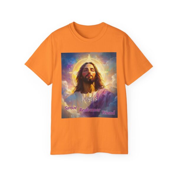 Our "Jesus! Savior Redeemer Friend" Inspirational Christian Unisex Cotton T-Shirt, Faith Spiritual Apparel, Gift for Christians - Image 16