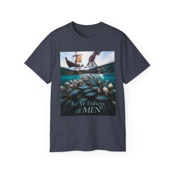 Our "Be ye fishers of MEN" Inspirational Christian Unisex Cotton T-Shirt, Faith Spiritual Apparel, Love Gift