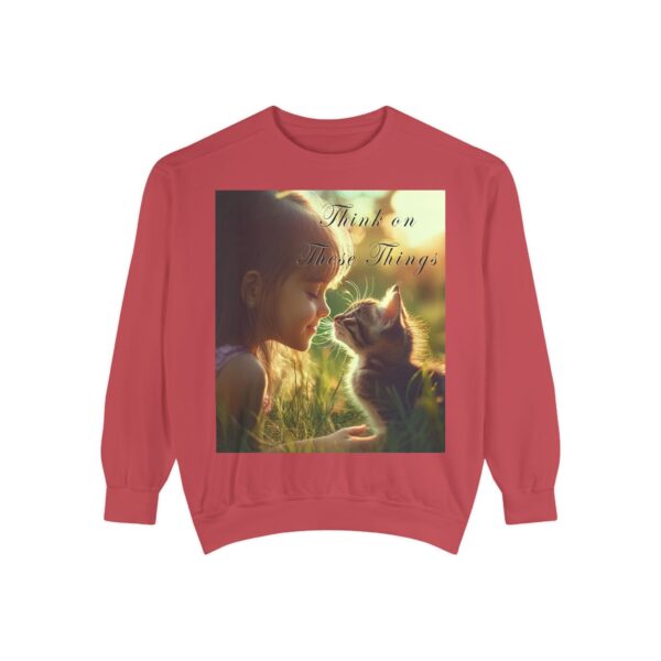 Sweatshirt Unisex Inspirational 'Kitten Kisses' "Think on these things". Christian Apparel, Faith-Based Comfort, Jumper, Gift for Believers - Image 62