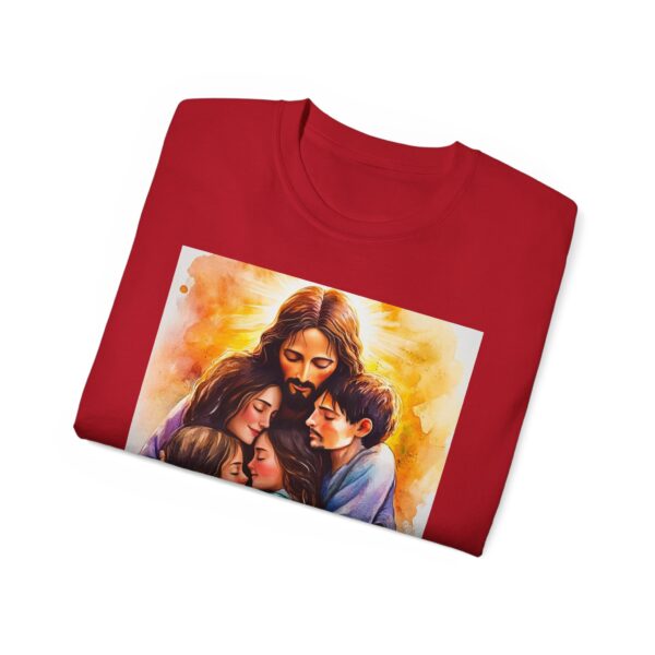 Our "God is Love" series with Jesus hugging a SMALL FAMILY Inspirational Christian Unisex Cotton T-Shirt, Faith Spiritual Apparel, Love Gift - Image 61
