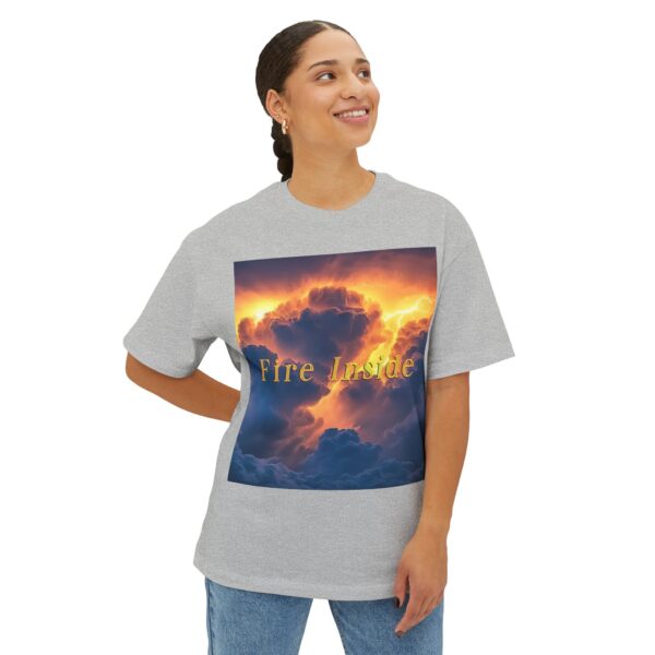 Inspirational Unisex Oversized T-Shirt for Men and Women, with our 'Storm Light' "Fire Inside" design! Beauty of Creation Tropical Storm - Image 31