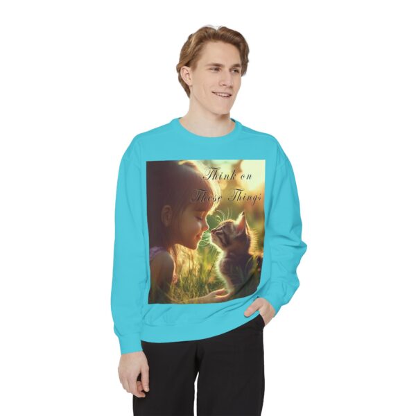 Sweatshirt Unisex Inspirational 'Kitten Kisses' "Think on these things". Christian Apparel, Faith-Based Comfort, Jumper, Gift for Believers - Image 32