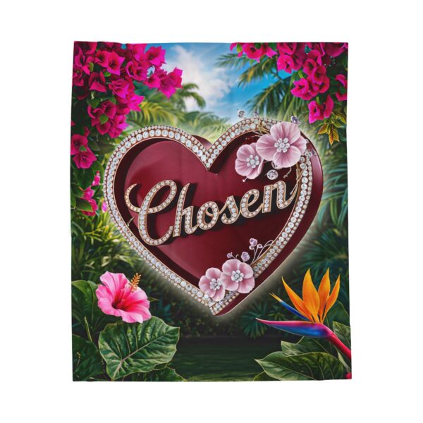 Our Beautiful "Chosen" 'Solid Red Heart' Inspirational Velveteen Plush Throw Blanket A Cozy Gift for Anniversary, Wedding Faith Home Decor Bedding - Image 5