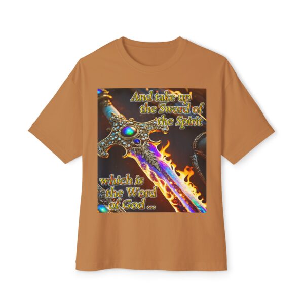 Our "Sword of the Spirit" Inspirational Bible Verse Christian Unisex Tee Religious Oversized Shirt, Boxy Top, Spiritual, Gift for Christians - Image 17