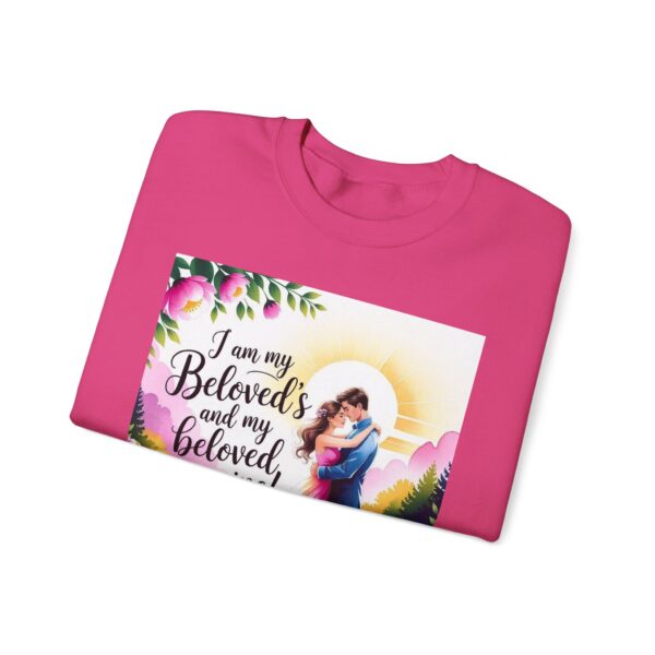 Crewneck Lightweight Sweatshirt with our "I am my Beloved's" Vintage Inspired Sweatshirt, Couple's Gift, Weddings, Anniversaries, Biblical, Song of Solomon - Image 4